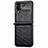 Samsung Galaxy Z Flip4 5G用ハイブリットバンパーケース 高級感 手触り良いレザー柄 兼プラスチック B07 サムスン ブラック