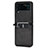 Samsung Galaxy Z Flip4 5G用ハイブリットバンパーケース 高級感 手触り良いレザー柄 兼プラスチック BY1 サムスン 