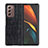 Samsung Galaxy Z Fold2 5G用ケース 高級感 手触り良いレザー柄 S02 サムスン ブラック
