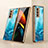 Samsung Galaxy Z Fold2 5G用ハイブリットバンパーケース プラスチック 鏡面 カバー サムスン ブルー