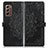Samsung Galaxy Z Fold2 5G用手帳型 レザーケース スタンド パターン カバー サムスン ブラック