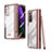 Samsung Galaxy Z Fold2 5G用ハードカバー クリスタル クリア透明 H03 サムスン ローズゴールド