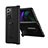 Samsung Galaxy Z Fold2 5G用ハイブリットバンパーケース 高級感 手触り良いレザー柄 兼プラスチック Z08 サムスン ブラック