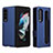 Samsung Galaxy Z Fold3 5G用手帳型 レザーケース スタンド カバー L15Z サムスン ネイビー