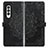 Samsung Galaxy Z Fold3 5G用手帳型 レザーケース スタンド パターン カバー サムスン ブラック