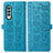 Samsung Galaxy Z Fold3 5G用手帳型 レザーケース スタンド パターン カバー S03D サムスン ネイビー