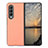 Samsung Galaxy Z Fold3 5G用ハイブリットバンパーケース 高級感 手触り良いレザー柄 兼プラスチック R04 サムスン ピンク