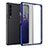 Samsung Galaxy Z Fold3 5G用ハイブリットバンパーケース クリア透明 プラスチック カバー サムスン ネイビー