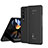 Samsung Galaxy Z Fold4 5G用手帳型 レザーケース スタンド 鏡面 カバー ZL1 サムスン ブラック