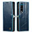 Samsung Galaxy Z Fold4 5G用手帳型 レザーケース スタンド カバー C01S サムスン ネイビー