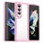 Samsung Galaxy Z Fold4 5G用ハイブリットバンパーケース クリア透明 プラスチック カバー J02S サムスン ピンク