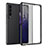 Samsung Galaxy Z Fold4 5G用ハイブリットバンパーケース クリア透明 プラスチック カバー サムスン ブラック