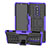 Sony Xperia 1用ハイブリットバンパーケース スタンド プラスチック 兼シリコーン カバー ソニー パープル