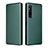 Sony Xperia 1 V用手帳型 レザーケース スタンド カバー L02Z ソニー グリーン
