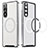 Sony Xperia 10 V用ケース 高級感 手触り良い メタル兼プラスチック バンパー Mag-Safe 磁気 Magnetic LK2 ソニー シルバー
