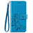 Sony Xperia 8 Lite用手帳型 レザーケース スタンド 花 カバー ソニー ネイビー