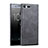 Sony Xperia XZ Premium用ハードケース プラスチック レザー柄 ソニー ブラック