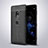 Sony Xperia XZ2用シリコンケース ソフトタッチラバー レザー柄 ソニー ブラック