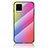 Vivo V20用ハイブリットバンパーケース プラスチック 鏡面 虹 グラデーション 勾配色 カバー LS2 Vivo ピンク