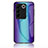 Vivo V27 Pro 5G用ハイブリットバンパーケース プラスチック 鏡面 虹 グラデーション 勾配色 カバー LS2 Vivo ネイビー