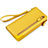 カイコハンドバッグ ポーチ 財布型ケース レザー ユニバーサル T01 イエロー