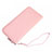 lichee パターンハンドバッグ ポーチ 財布型ケース レザー ユニバーサル ピンク