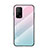 Xiaomi Mi 10T 5G用ハイブリットバンパーケース プラスチック 鏡面 虹 グラデーション 勾配色 カバー LS1 Xiaomi シアン