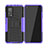Xiaomi Mi 10T 5G用ハイブリットバンパーケース スタンド プラスチック 兼シリコーン カバー JX2 Xiaomi パープル