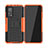 Xiaomi Mi 10T 5G用ハイブリットバンパーケース スタンド プラスチック 兼シリコーン カバー JX2 Xiaomi オレンジ