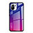 Xiaomi Mi 11 5G用ハイブリットバンパーケース プラスチック 鏡面 虹 グラデーション 勾配色 カバー H01 Xiaomi ローズレッド