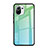 Xiaomi Mi 11 5G用ハイブリットバンパーケース プラスチック 鏡面 虹 グラデーション 勾配色 カバー H01 Xiaomi グリーン