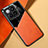 Xiaomi Mi 14 5G用シリコンケース ソフトタッチラバー レザー柄 アンドマグネット式 Xiaomi オレンジ