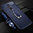 Xiaomi Mi 9T用シリコンケース ソフトタッチラバー レザー柄 アンド指輪 マグネット式 T02 Xiaomi ネイビー