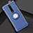 Xiaomi Mi 9T用ハイブリットバンパーケース プラスチック アンド指輪 マグネット式 R04 Xiaomi ブルー