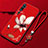 Xiaomi Mi Note 10用シリコンケース ソフトタッチラバー 花 カバー S01 Xiaomi ワインレッド