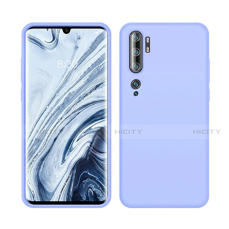 Xiaomi Mi Note 10用360度 フルカバー極薄ソフトケース シリコンケース 耐衝撃 全面保護 バンパー C08 Xiaomi パープル