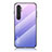 Xiaomi Mi Note 10 Lite用ハイブリットバンパーケース プラスチック 鏡面 虹 グラデーション 勾配色 カバー LS1 Xiaomi ラベンダー