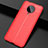 Xiaomi Poco F2 Pro用シリコンケース ソフトタッチラバー レザー柄 カバー H03 Xiaomi レッド