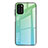 Xiaomi Poco M3用ハイブリットバンパーケース プラスチック 鏡面 虹 グラデーション 勾配色 カバー H01 Xiaomi グリーン