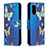 Xiaomi Poco M3用手帳型 レザーケース スタンド パターン カバー B03F Xiaomi ブルー