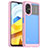 Xiaomi Poco M5 4G用ハイブリットバンパーケース クリア透明 プラスチック カバー J01S Xiaomi ピンク