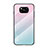 Xiaomi Poco X3 NFC用ハイブリットバンパーケース プラスチック 鏡面 虹 グラデーション 勾配色 カバー Xiaomi ピンク