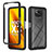 Xiaomi Poco X3 NFC用ハイブリットバンパーケース クリア透明 プラスチック 鏡面 カバー Xiaomi ブラック