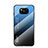 Xiaomi Poco X3 NFC用ハイブリットバンパーケース プラスチック 鏡面 虹 グラデーション 勾配色 カバー LS1 Xiaomi ネイビー