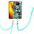 Xiaomi Poco X3 NFC用シリコンケース ソフトタッチラバー バタフライ パターン カバー 携帯ストラップ Y06B Xiaomi シアン