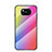 Xiaomi Poco X3 NFC用ハイブリットバンパーケース プラスチック 鏡面 虹 グラデーション 勾配色 カバー LS2 Xiaomi 