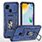 ネイビー Xiaomi Redmi 10 India用ハイブリットバンパーケース プラスチック アンド指輪 マグネット式 MQ4 Xiaomi ネイビー