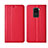 Xiaomi Redmi 10X 4G用手帳型 レザーケース スタンド カバー T01 Xiaomi レッド