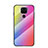 Xiaomi Redmi 10X 4G用ハイブリットバンパーケース プラスチック 鏡面 虹 グラデーション 勾配色 カバー LS2 Xiaomi ピンク