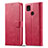 Xiaomi Redmi 9C用手帳型 レザーケース スタンド カバー LC1 Xiaomi ローズレッド
